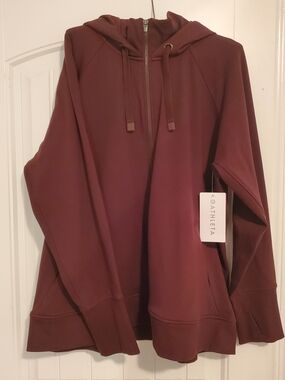 NWT Womens Athleta Hooded Jacket Triumph Brown Size 3X Zip-Up Hoodie